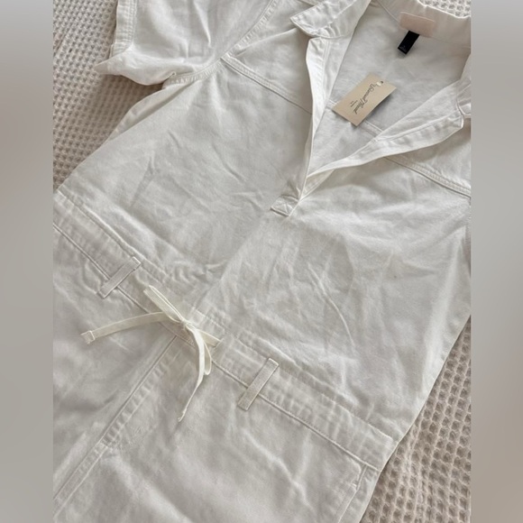 White Short-Sleeve Drop-Waist Drawstring Mini Dress from Universal Thread -NWT - Picture 5 of 7